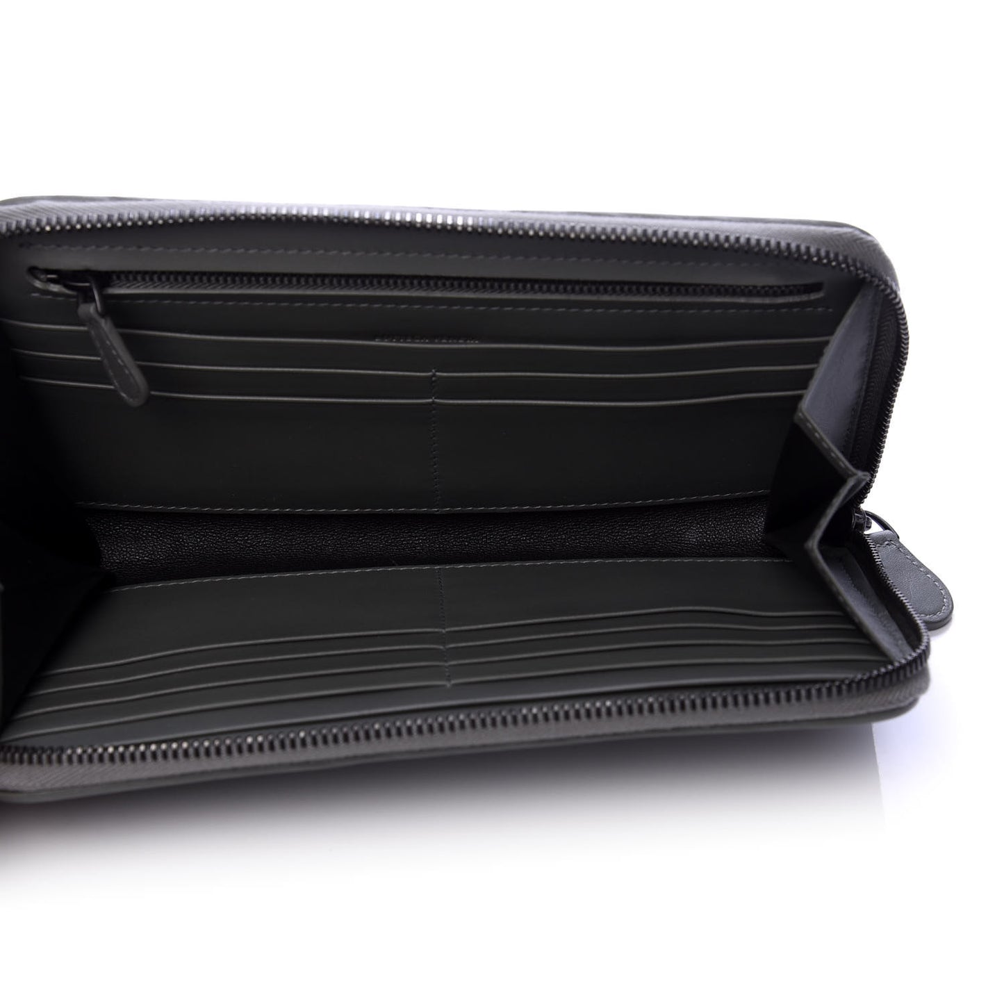 Nappa Intrecciato Zip Around Wallet Kaki Fondente