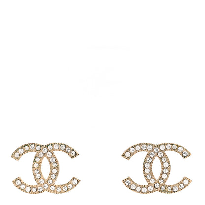 Chanel Crystal CC Earrings Gold 1 of 3