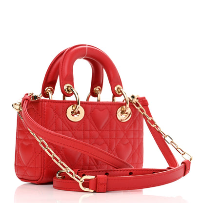 Christian Dior Lambskin Cannage Dioramour Micro Lady D-Joy Red 3 of 10