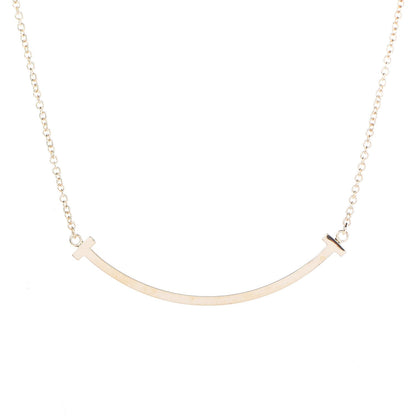 Tiffany 18K Yellow Gold Small T Smile Pendant Necklace 1 of 7