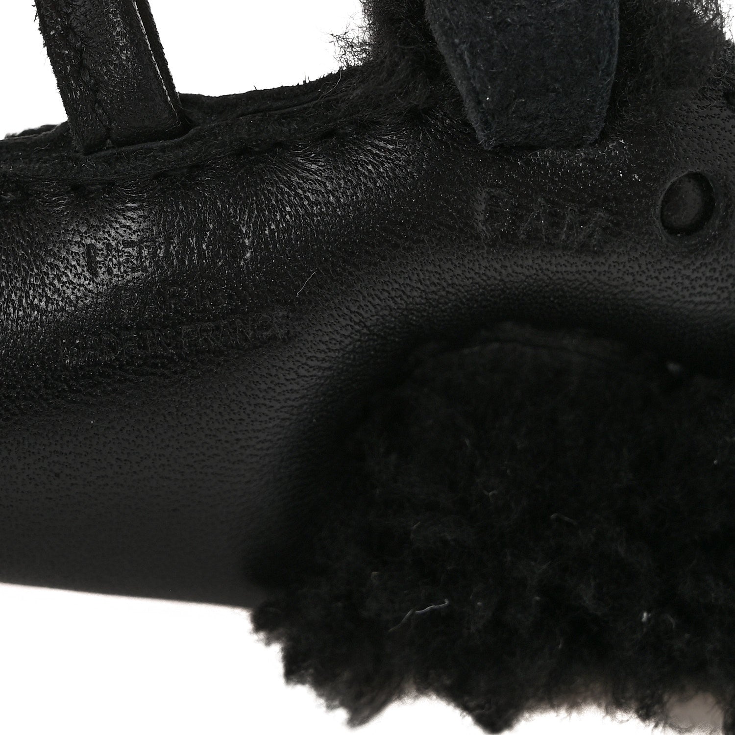 Hermes Milo Lambskin Shearling Budy Punk Charm  Black 3 of 3