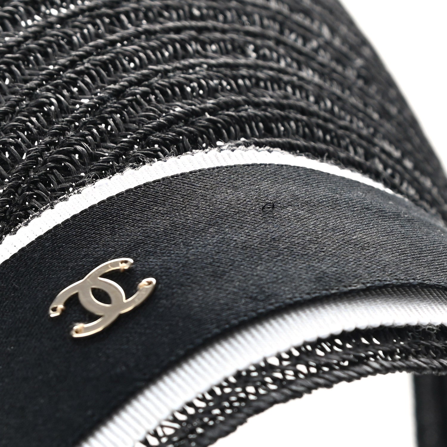Chanel Abaca Cotton Ribbon Visor M Black 8 of 9