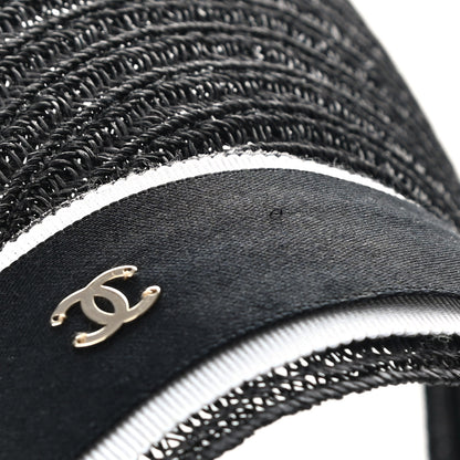 Chanel Abaca Cotton Ribbon Visor M Black 8 of 9
