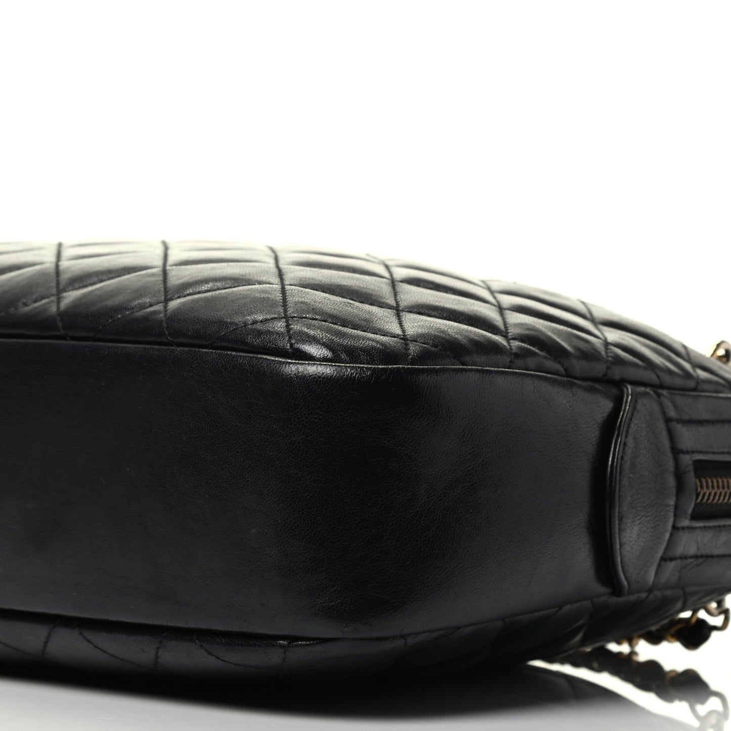 Lambskin Quilted Medium Camera Case Black