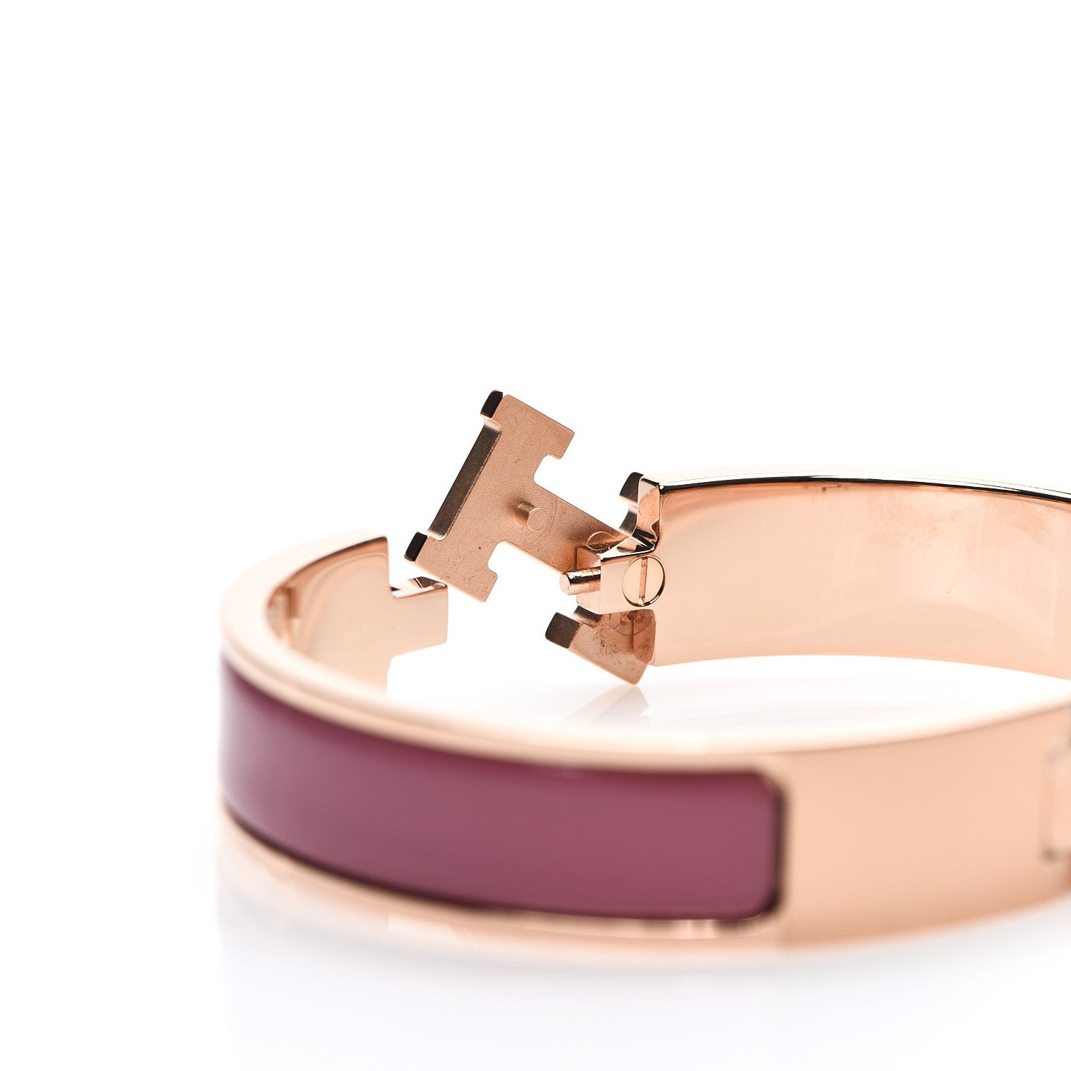 Hermes Enamel Narrow Clic Clac H Bracelet PM Rose Patch 4 of 5