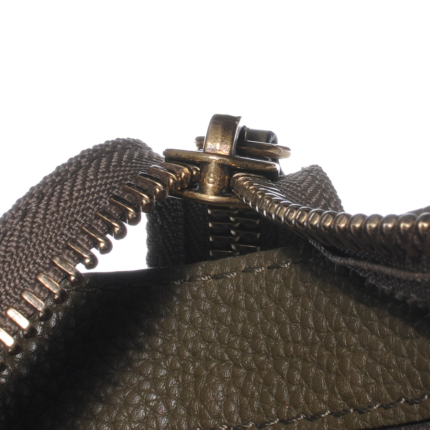 Celine Drummed Calfskin Mini Luggage Olive Green 9 of 9