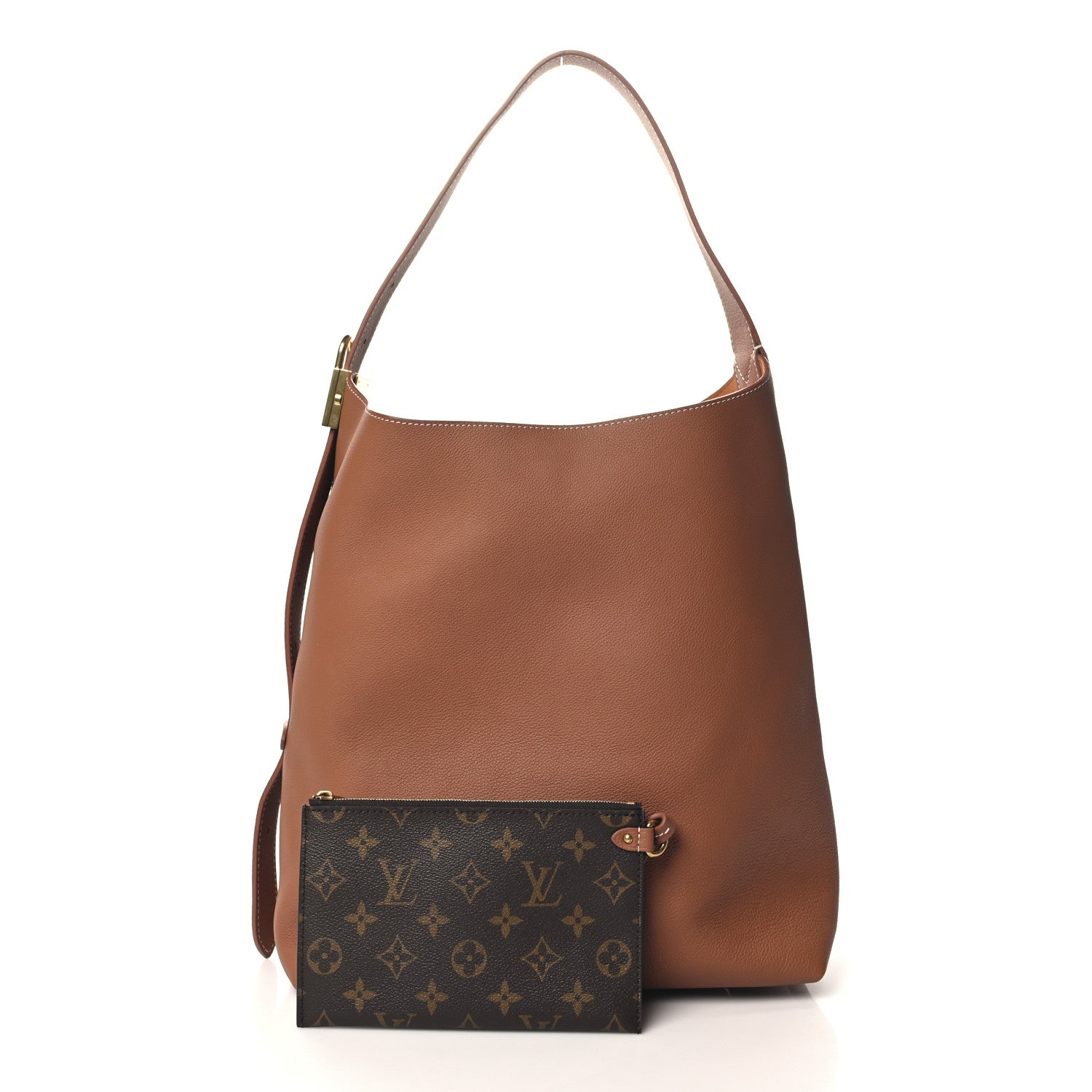 Louis Vuitton Grained Calfskin Low Key Hobo MM Cognac 2 of 10