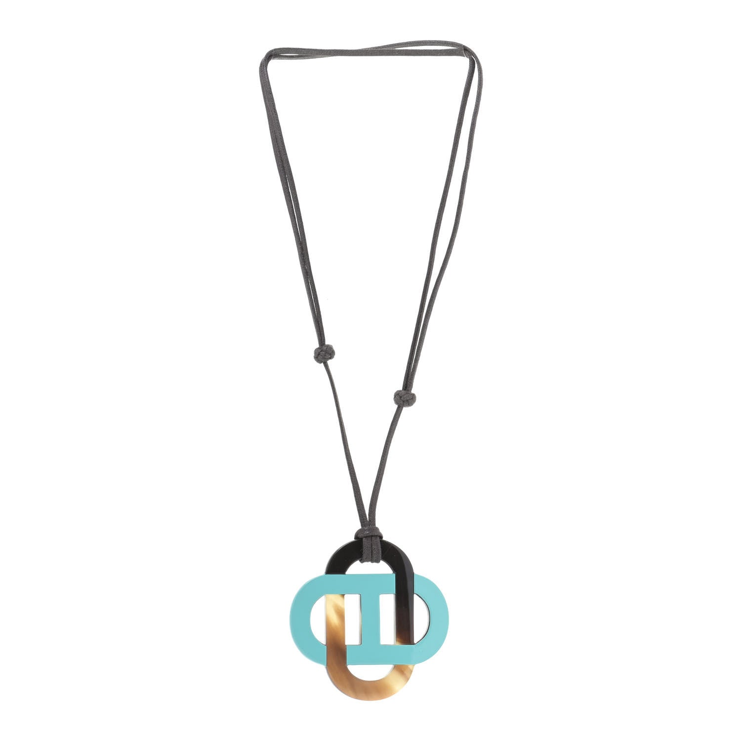 Hermes Buffalo Horn Isatis Pendant Necklace 2 of 4