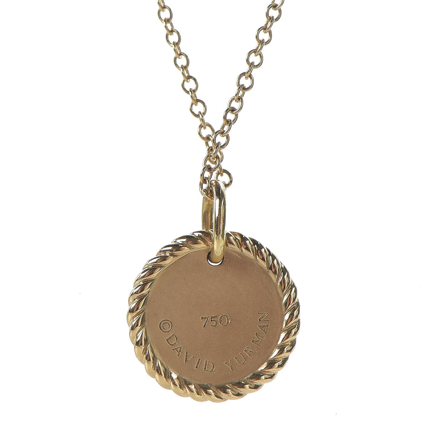 18K Yellow Gold Diamond Cable Collectibles Pave Charm Pendant Necklace
