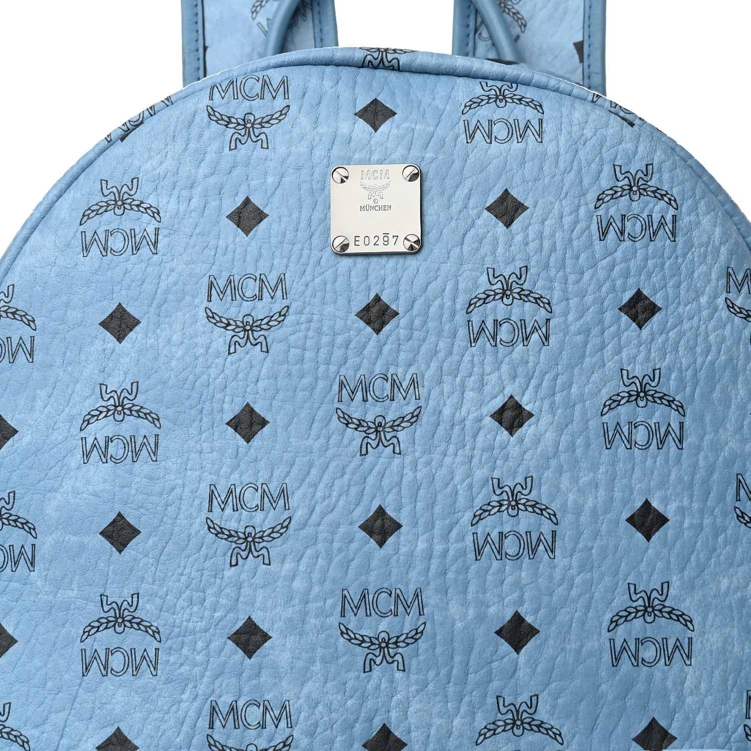 MCM Visetos Medium Side Stud Stark Backpack Light Blue 6 of 8