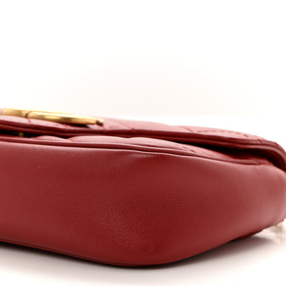 Gucci Calfskin Matelasse Super Mini GG Marmont Shoulder Bag Hibiscus Red 10 of 10