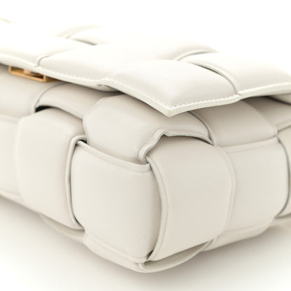 Bottega Veneta Lambskin Maxi Intreccio Padded Chain Cassette Crossbody Bag White 10 of 11