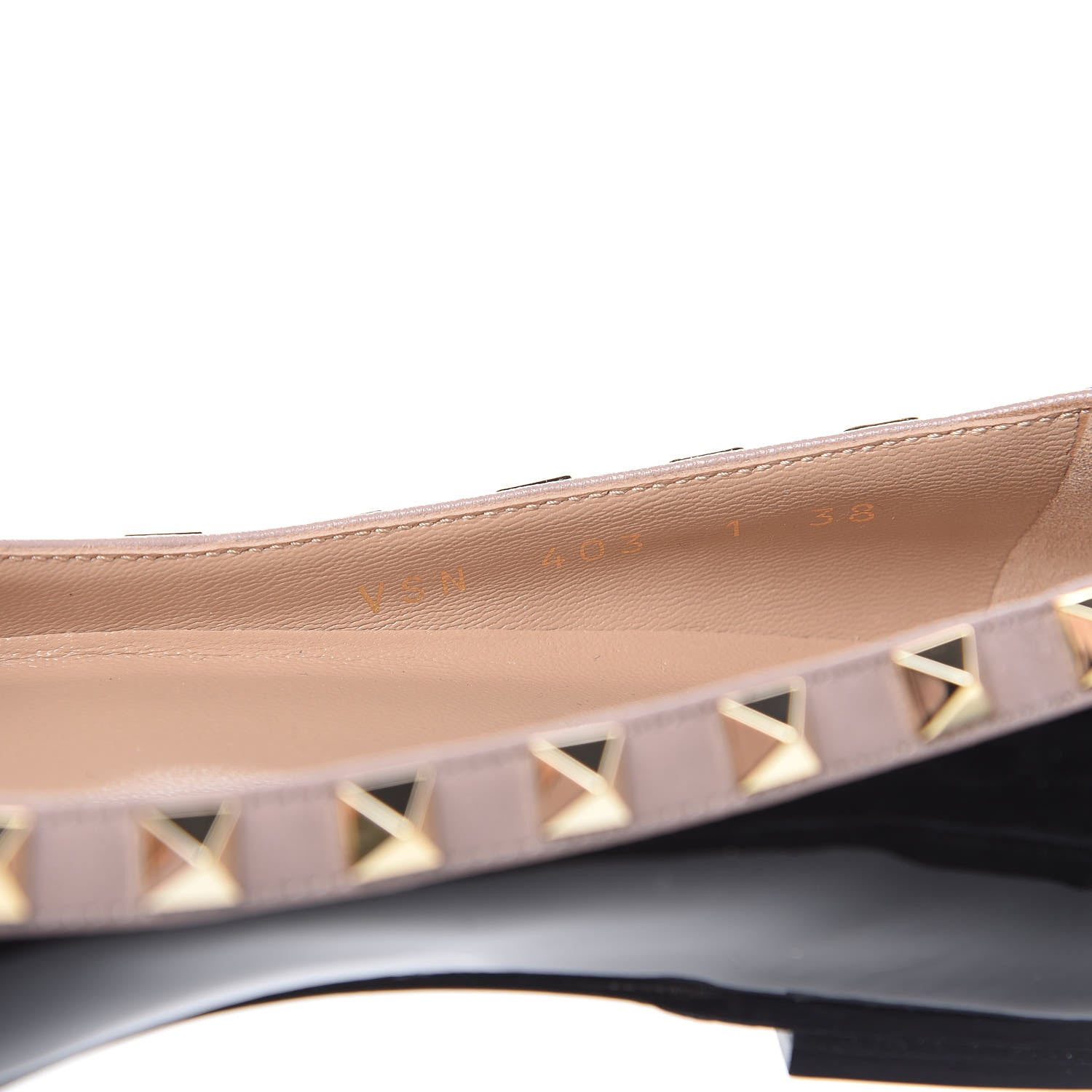 Valentino Garavani Patent Nappa Rockstud Ballerina Flats 38 Black Poudre 8 of 10