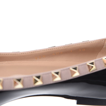 Valentino Garavani Patent Nappa Rockstud Ballerina Flats 38 Black Poudre 8 of 10