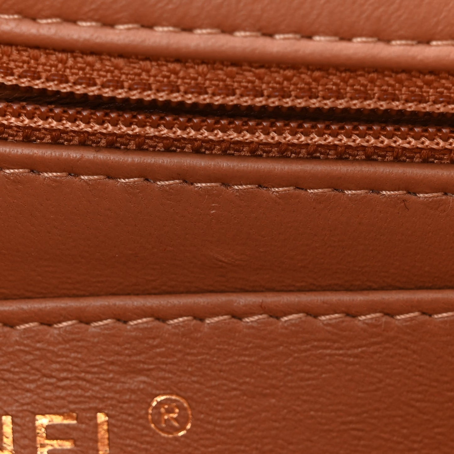 Lambskin Quilted Mini Rectangular Flap Brown
