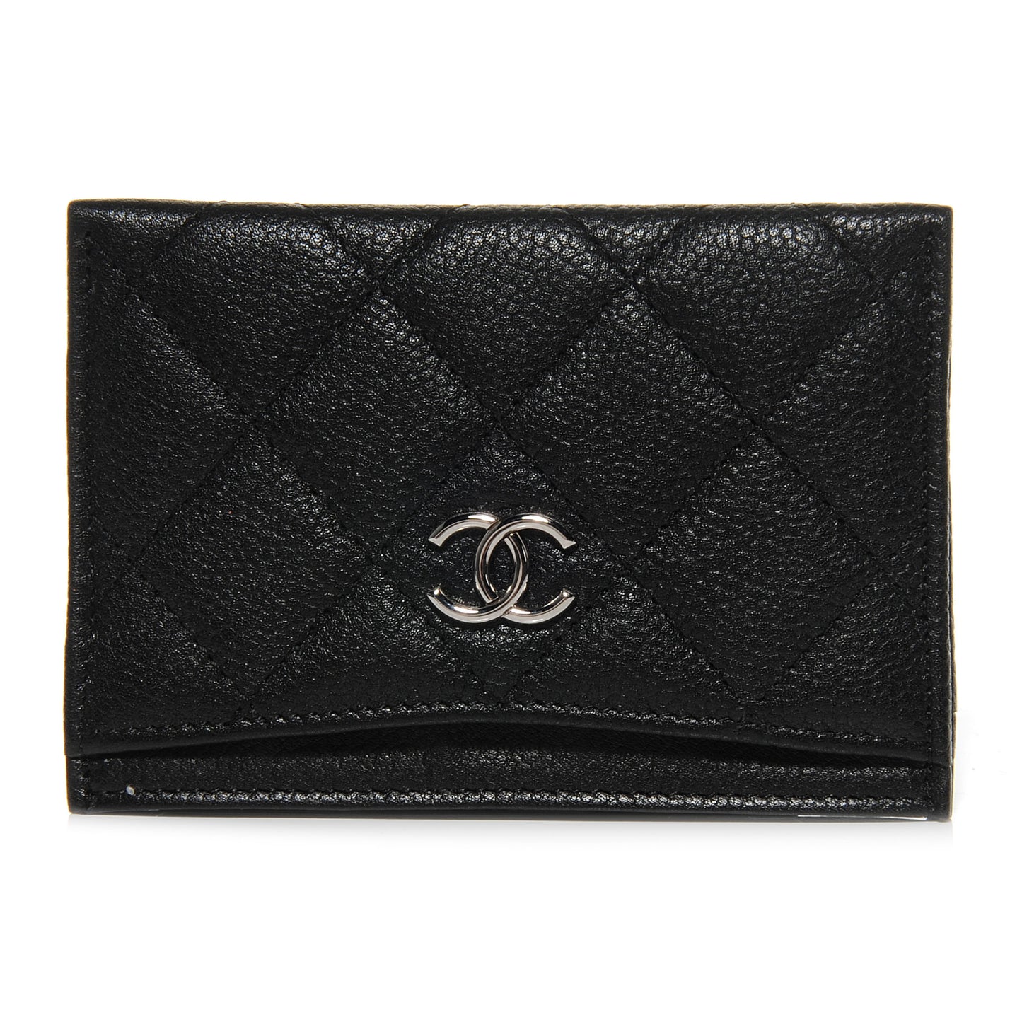 Caviar Quilted Card Holder Black
