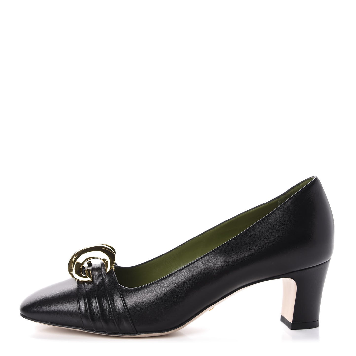 Malaga Kid Half Moon GG Square Toe Pumps 38 Black