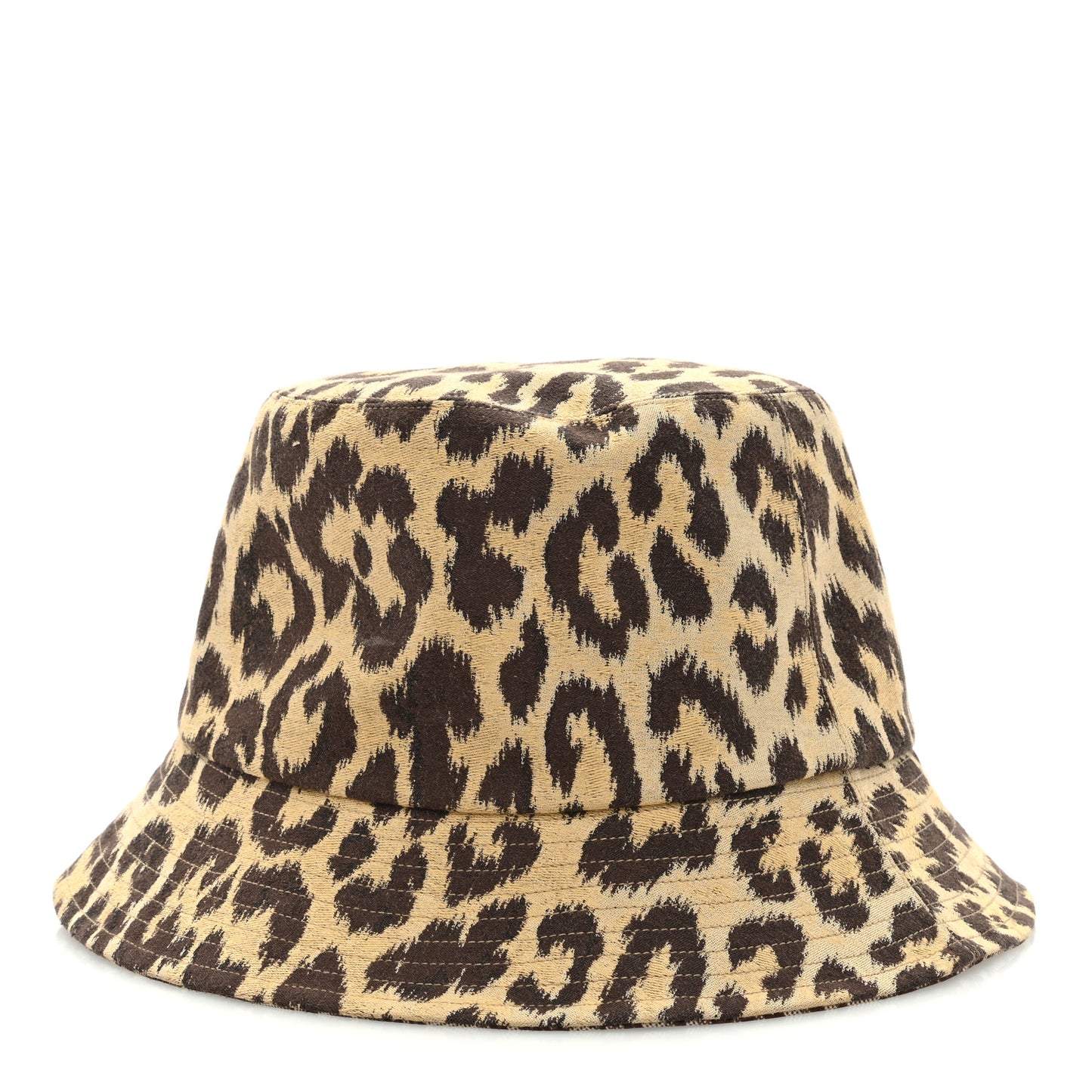 Oblique Leopard Reversible Mizza Bucket Hat 58 Beige