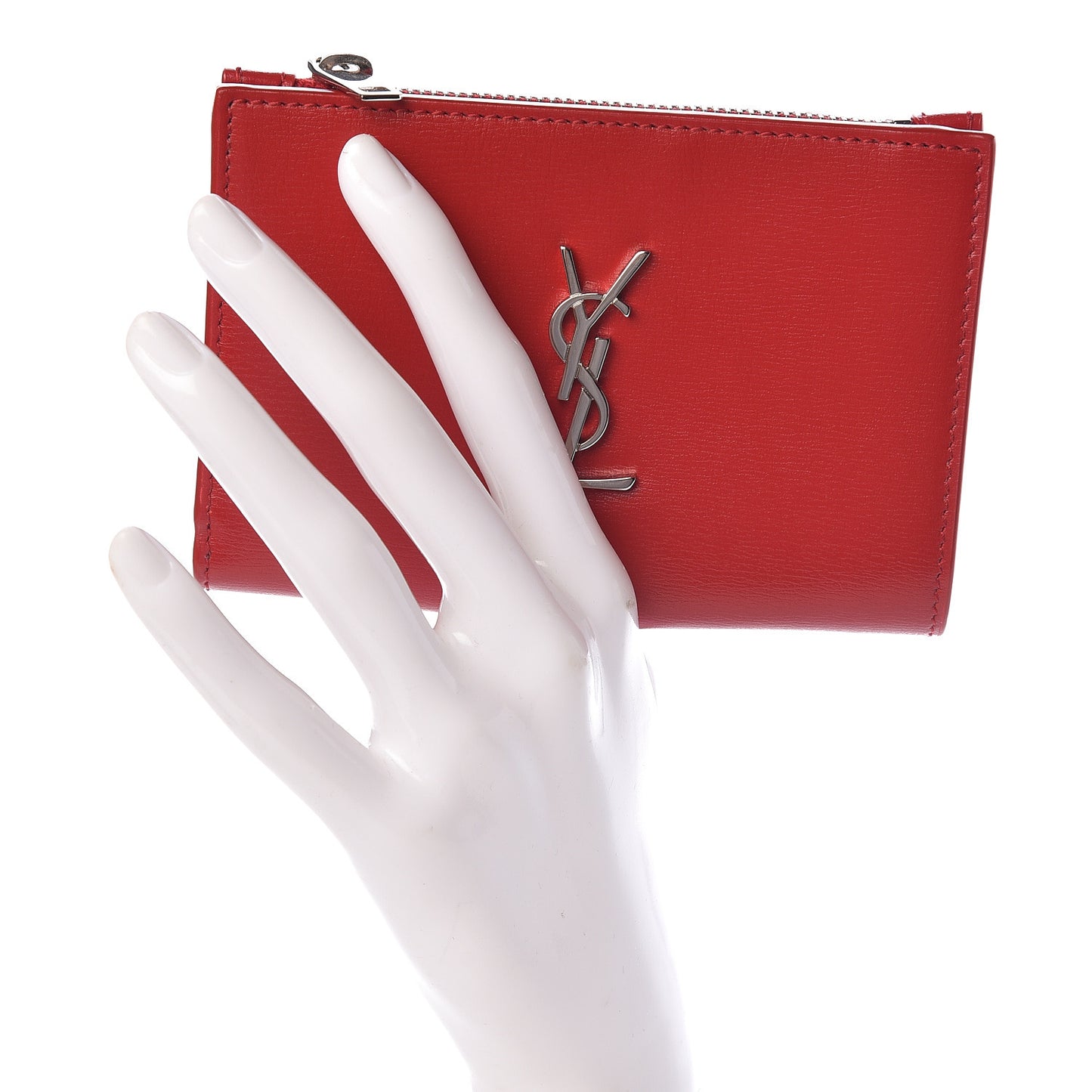 Calfskin Fragments Flap Wallet Red