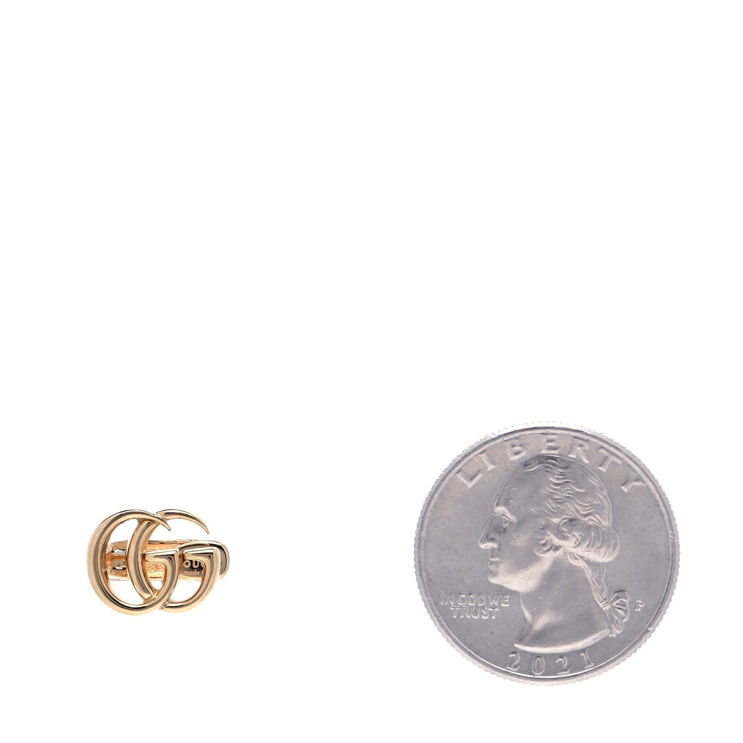 18K Yellow Gold Double G Single Ear Cuff Earring