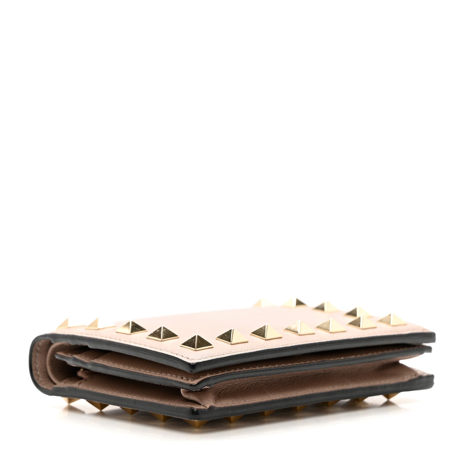 Valentino Garavani Calfskin Rockstud French Flap Wallet Poudre 5 of 7