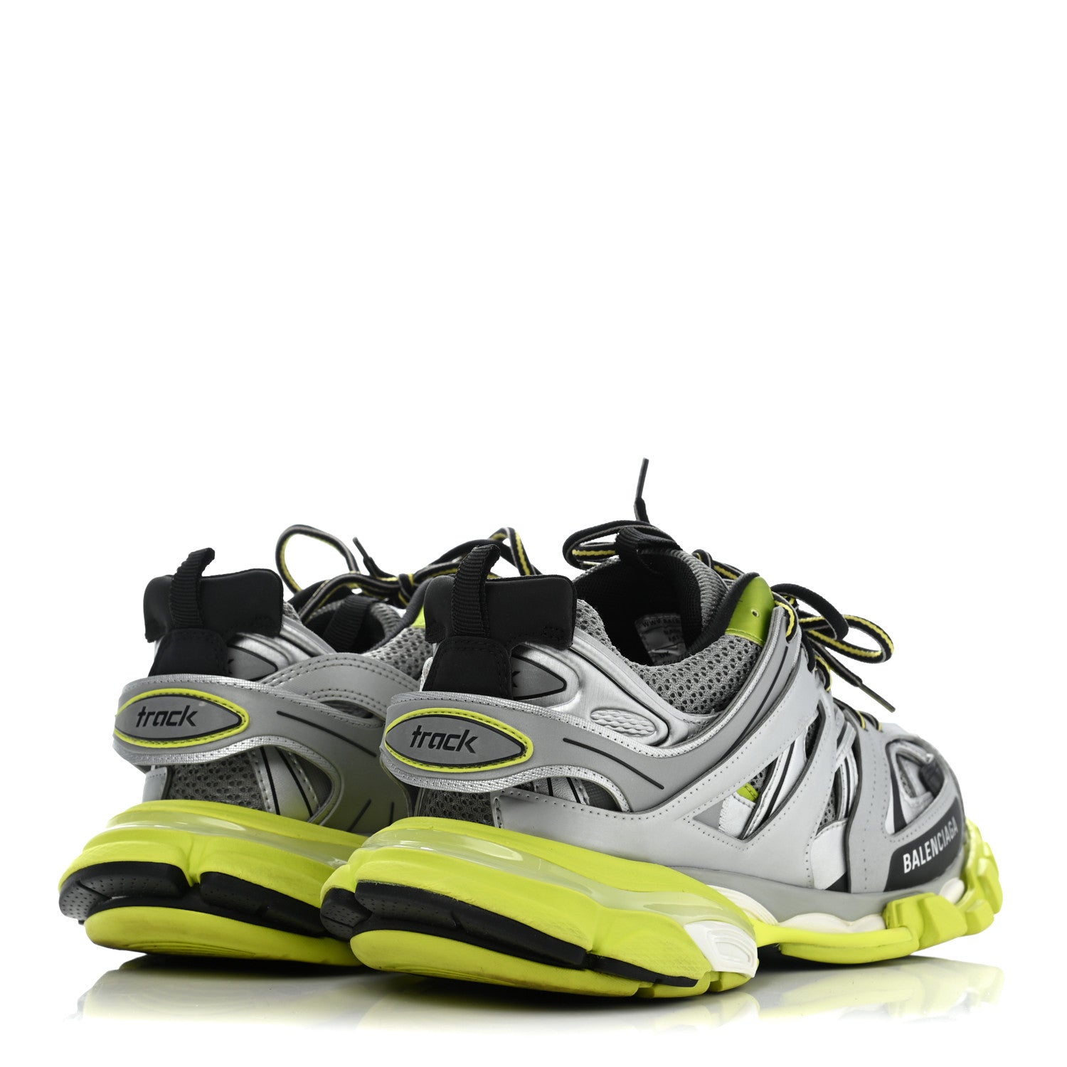 Balenciaga Mesh Nylon Mens Track Sneakers 42 Silver Green 4 of 10