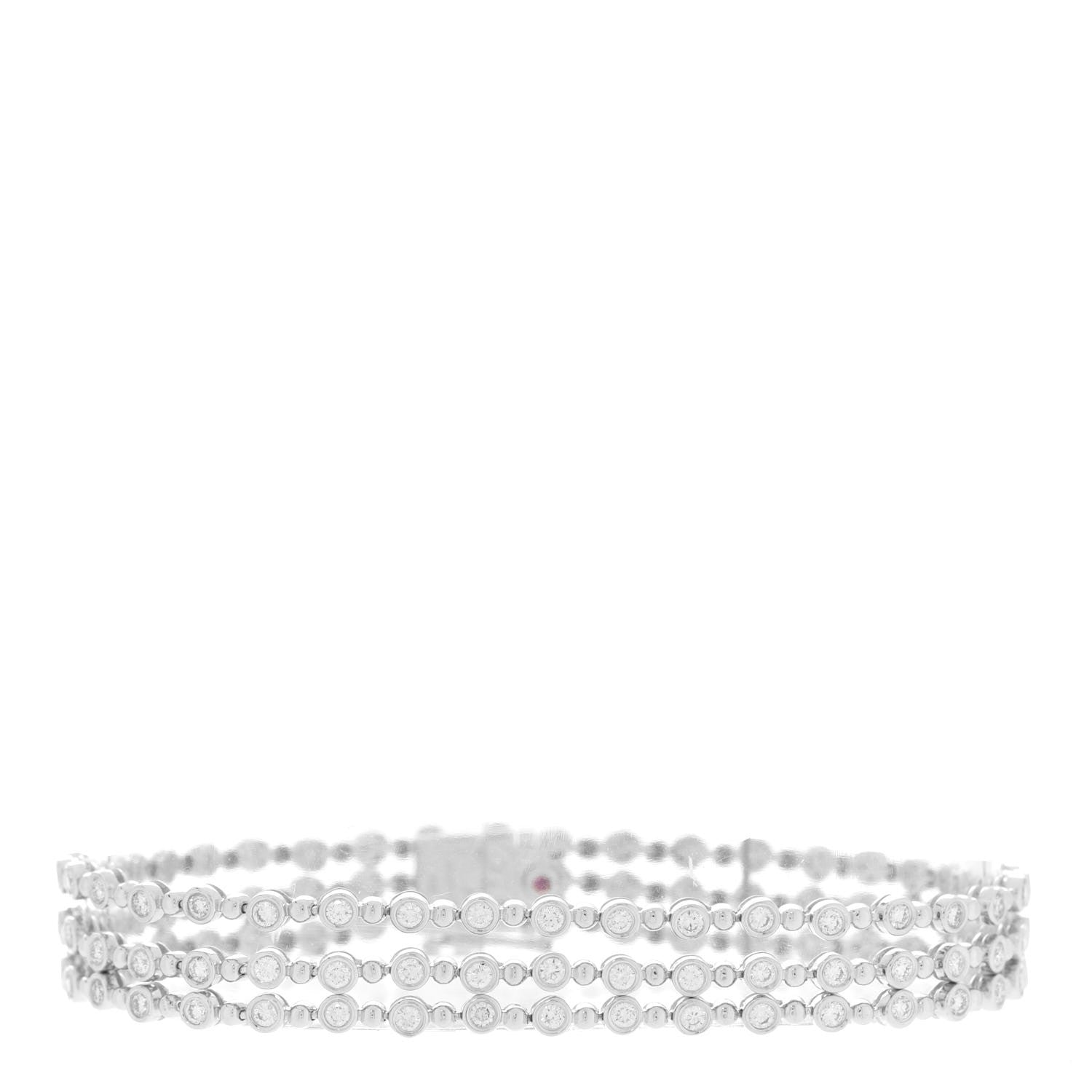 Roberto Coin 18K White Gold Diamond Cento 3 Row Bracelet 1 of 5