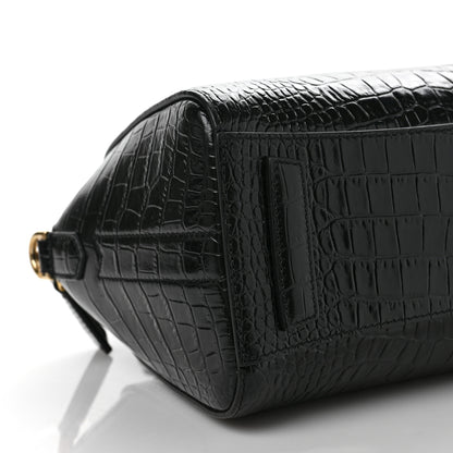 Givenchy Calfskin Crocodile Embossed Mini Antigona Black 7 of 8