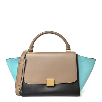 Celine Smooth Calfskin Nubuck Small Tri-Color Trapeze Taupe 1 of 8