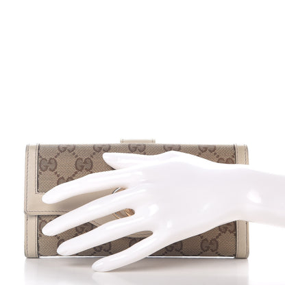 Gucci Monogram Margaux Calfskin Sukey Continental Organizer Wallet Beige Ebony Mystic White 2 of 16