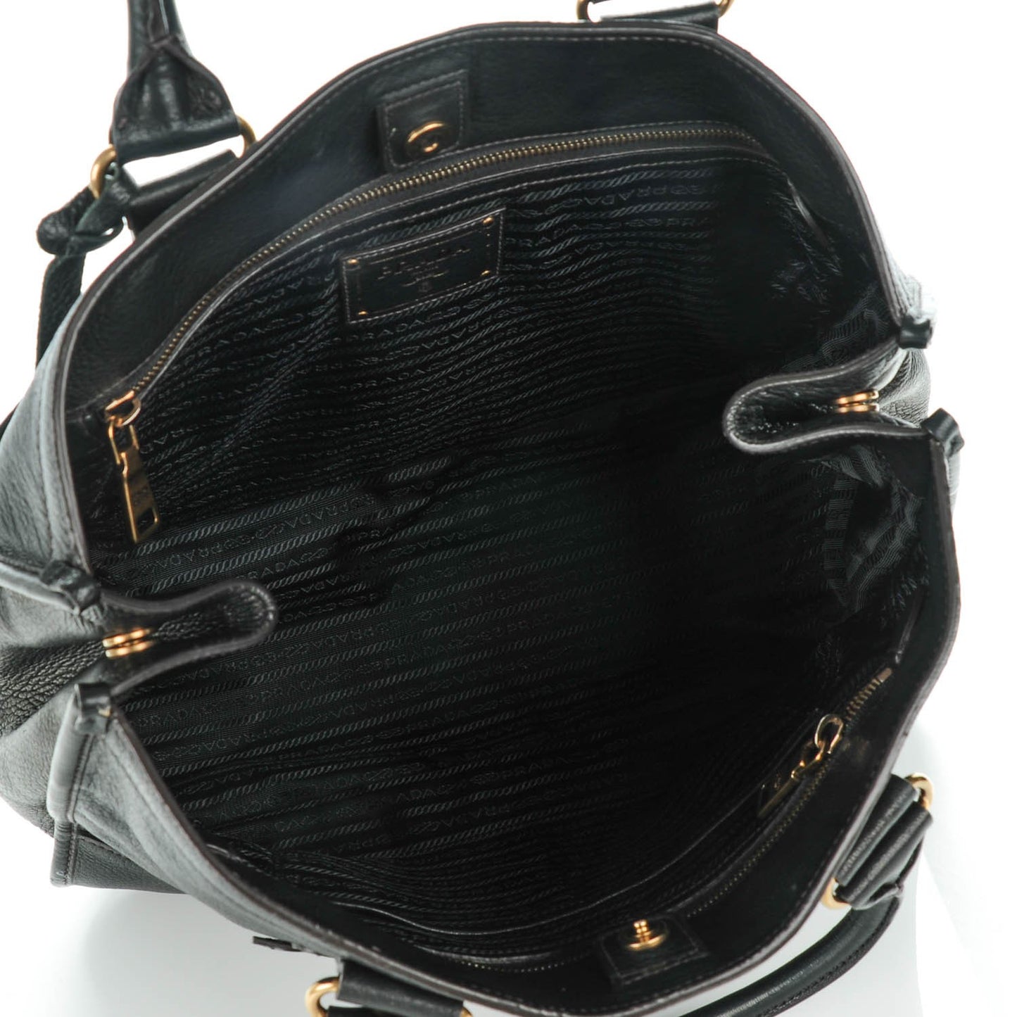 Deerskin Zipper Detail Tote Black