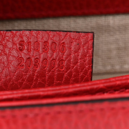 Gucci Dollar Calfskin Medium Interlocking G Top Handle Shoulder Bag Red 7 of 10