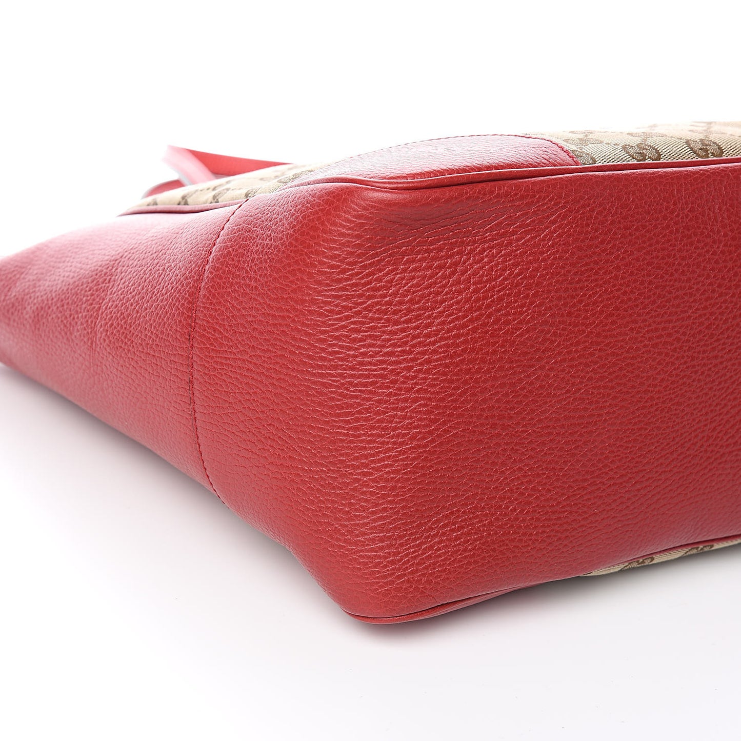 Monogram Bree Zippered Tote Beige Red
