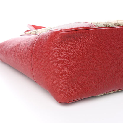 Gucci Monogram Bree Zippered Tote Beige Red 8 of 10