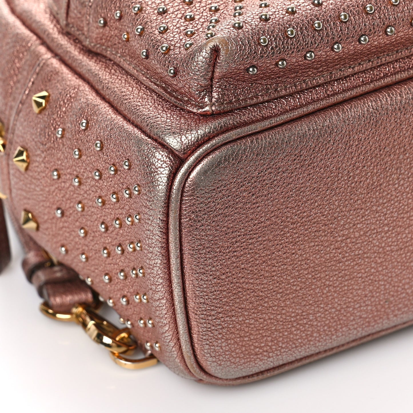 Metallic Calfskin Stud X-Mini Stark Bebe Boo Backpack Pink