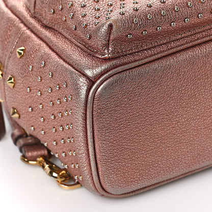 MCM Metallic Calfskin Stud X-Mini Stark Bebe Boo Backpack Pink 7 of 8