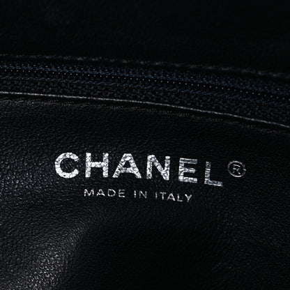 Chanel Distressed Patent Quilted Timeless Clutch Navy Blue 6 of 7
