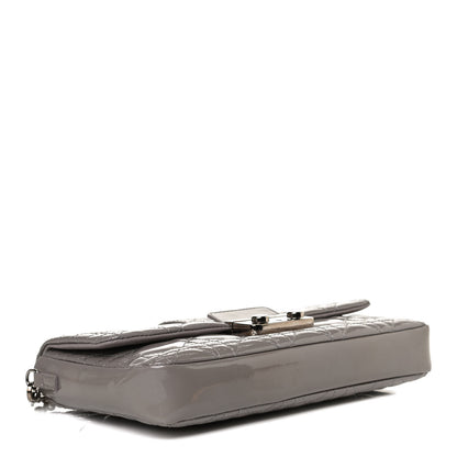 Christian Dior Patent Cannage New Lock Pouch Grey 4 of 13