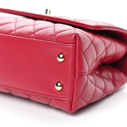 Chanel Caviar Quilted Mini Coco Handle Flap Dark Pink 9 of 11