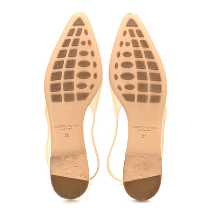 Bottega Veneta Shiny Nappa Sofia Sling Back Ballerina Flats 38 Sea Salt 6 of 9