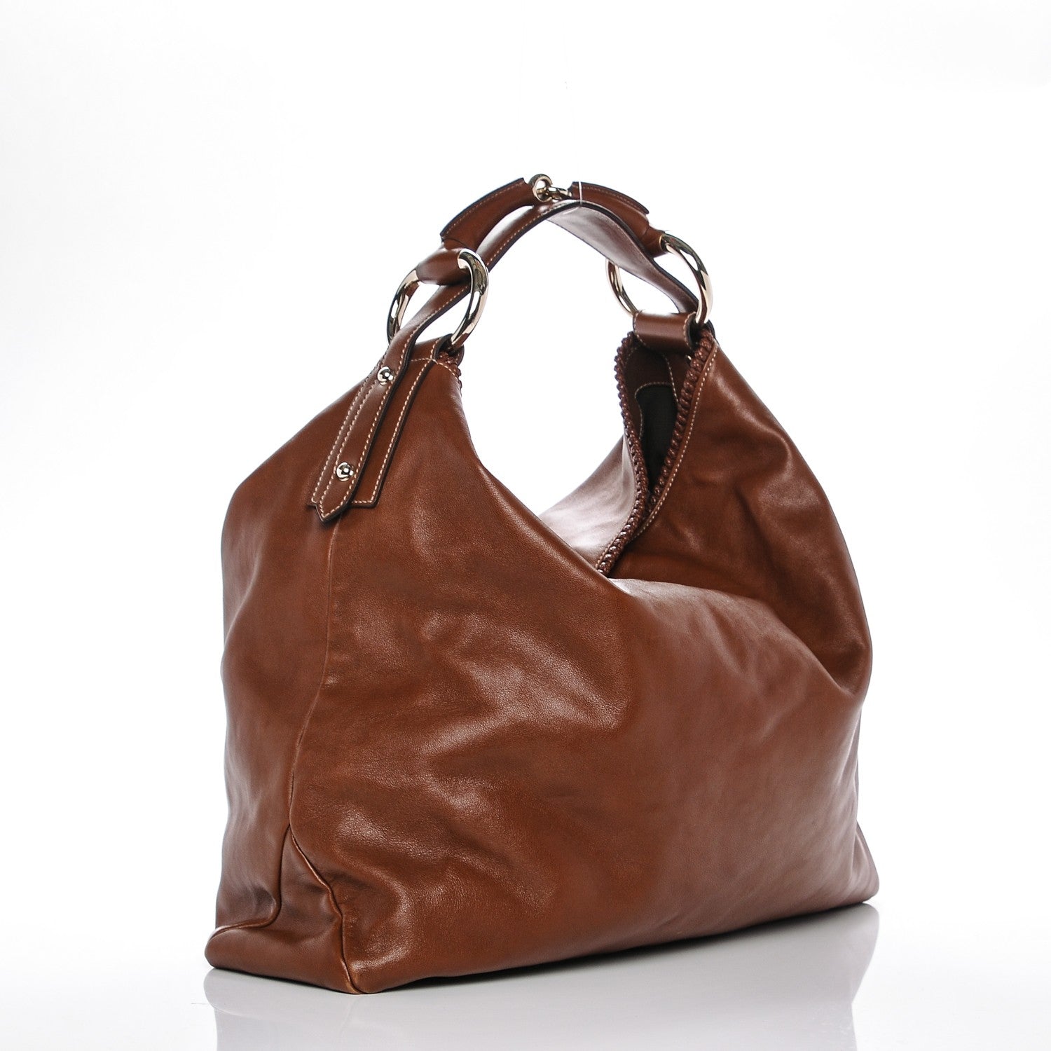 Gucci Calfskin Large Horsebit Chain Hobo Brown 3 of 11