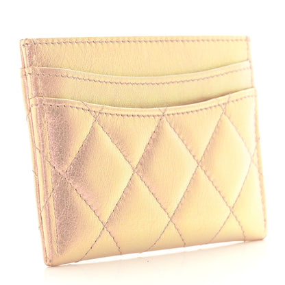 Chanel Iridescent Calfskin Quilted Card Holder Pink 3 of 9