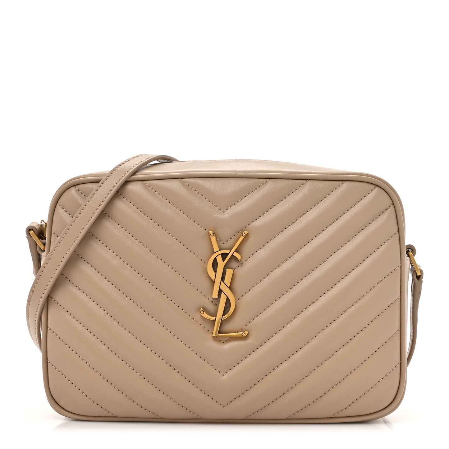 Calfskin Matelasse Monogram Lou Camera Bag Dark Beige