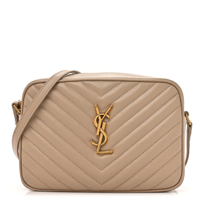 Saint Laurent Calfskin Matelasse Monogram Lou Camera Bag Dark Beige 1 of 12