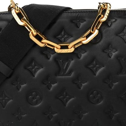 Louis Vuitton Lambskin Embossed Monogram Coussin PM Black 7 of 9