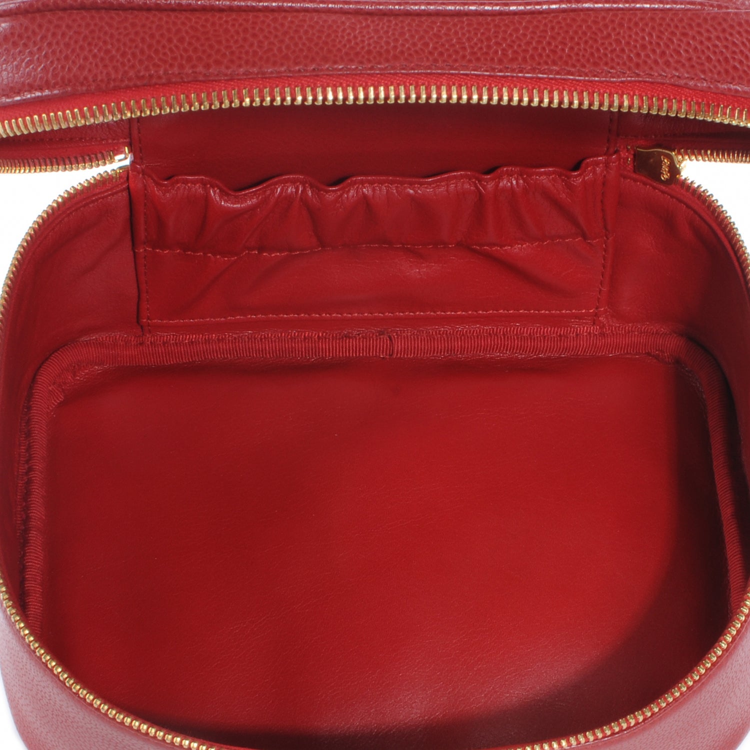 Chanel Caviar CC Cosmetic Vanity Bag Red 5 of 6