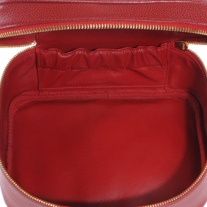 Chanel Caviar CC Cosmetic Vanity Bag Red 5 of 6