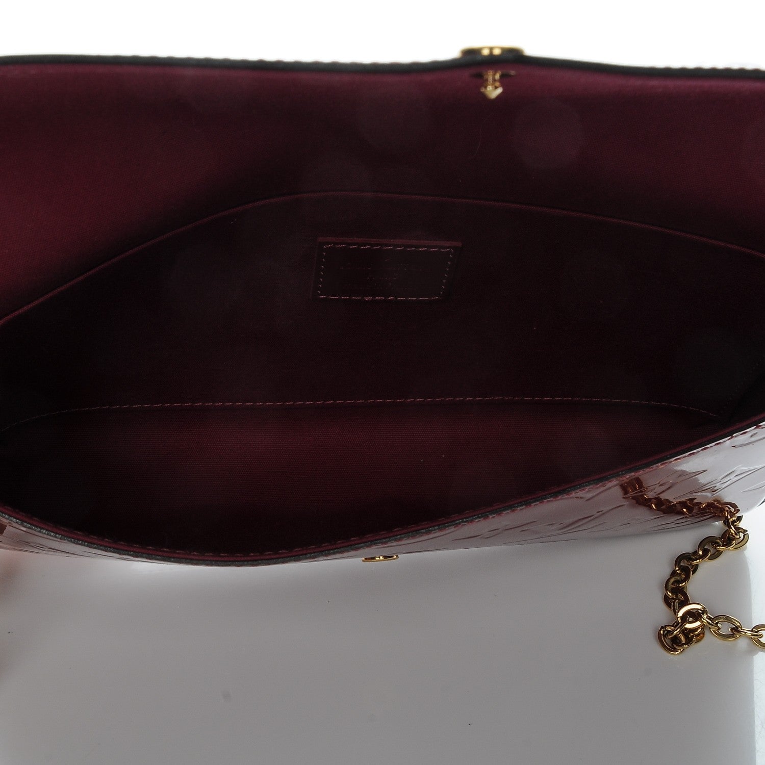 Louis Vuitton Vernis Felicie Chain Wallet Magenta 6 of 7
