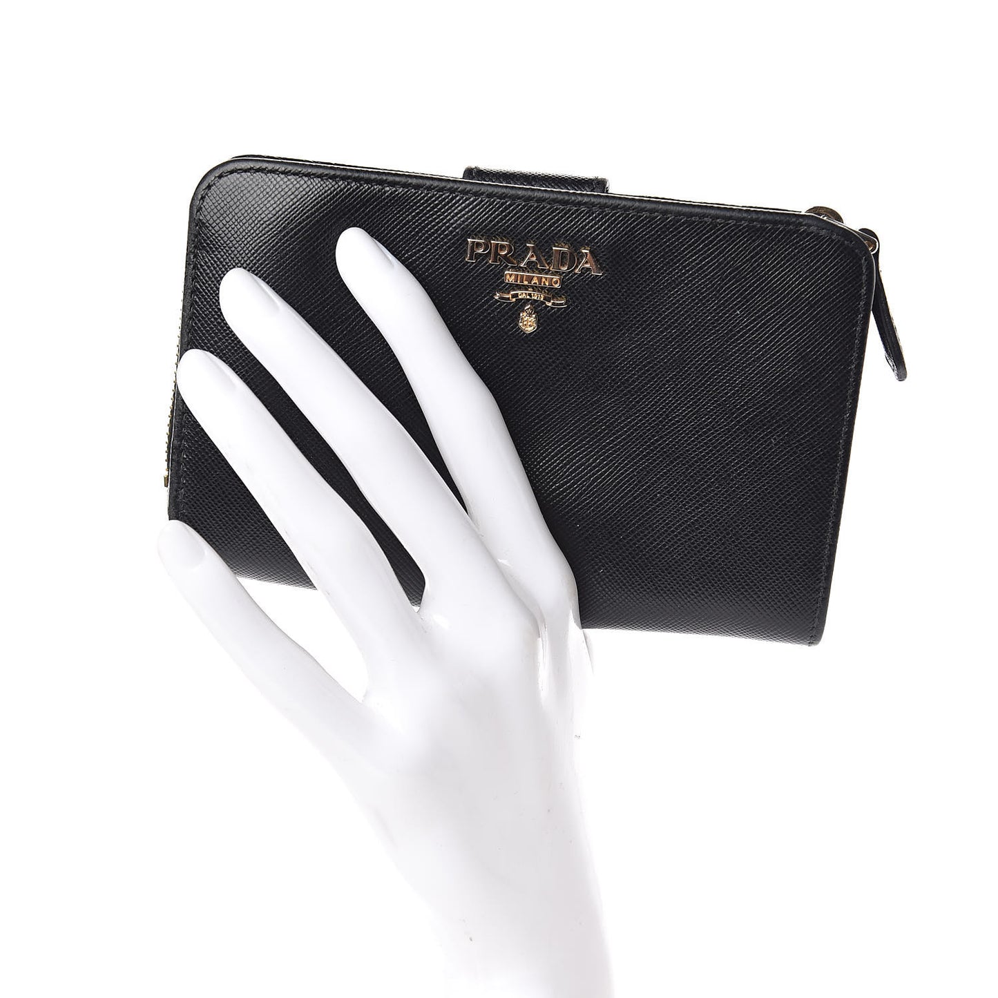 Saffiano Metal Compact Wallet Black