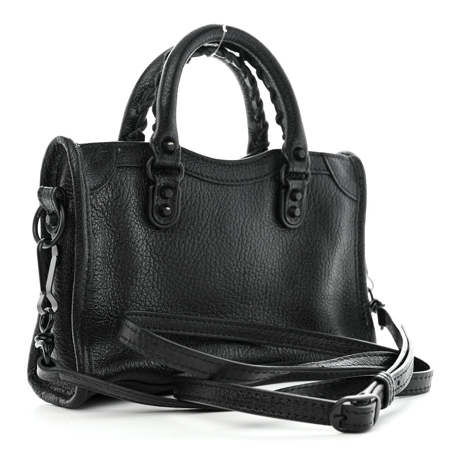 Balenciaga Chevre Black Metallic Edge Hardware Mini City Black 2 of 10